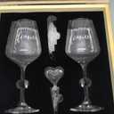 AW BRIDAL Engagement Gifts for Couples Wine Glasses Set, Fiance Fiancee Gifts for Women Bride to Be, Engaged Wine Glasses with Wine Stopper & Wood Keepsake Box, 2026 Wedding Gifts for Newlyweds