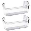 AMI PARTS 240363702 14.3in(L)×4.2in(W)×5.5in(H) Clear Refrigerator Door Bin Side Shelf for Frigi-daire, Ken-more Refrigerator - Replaces 240363704, 240363705, 240363708, AP2116106, PS430207 (2 Pack)