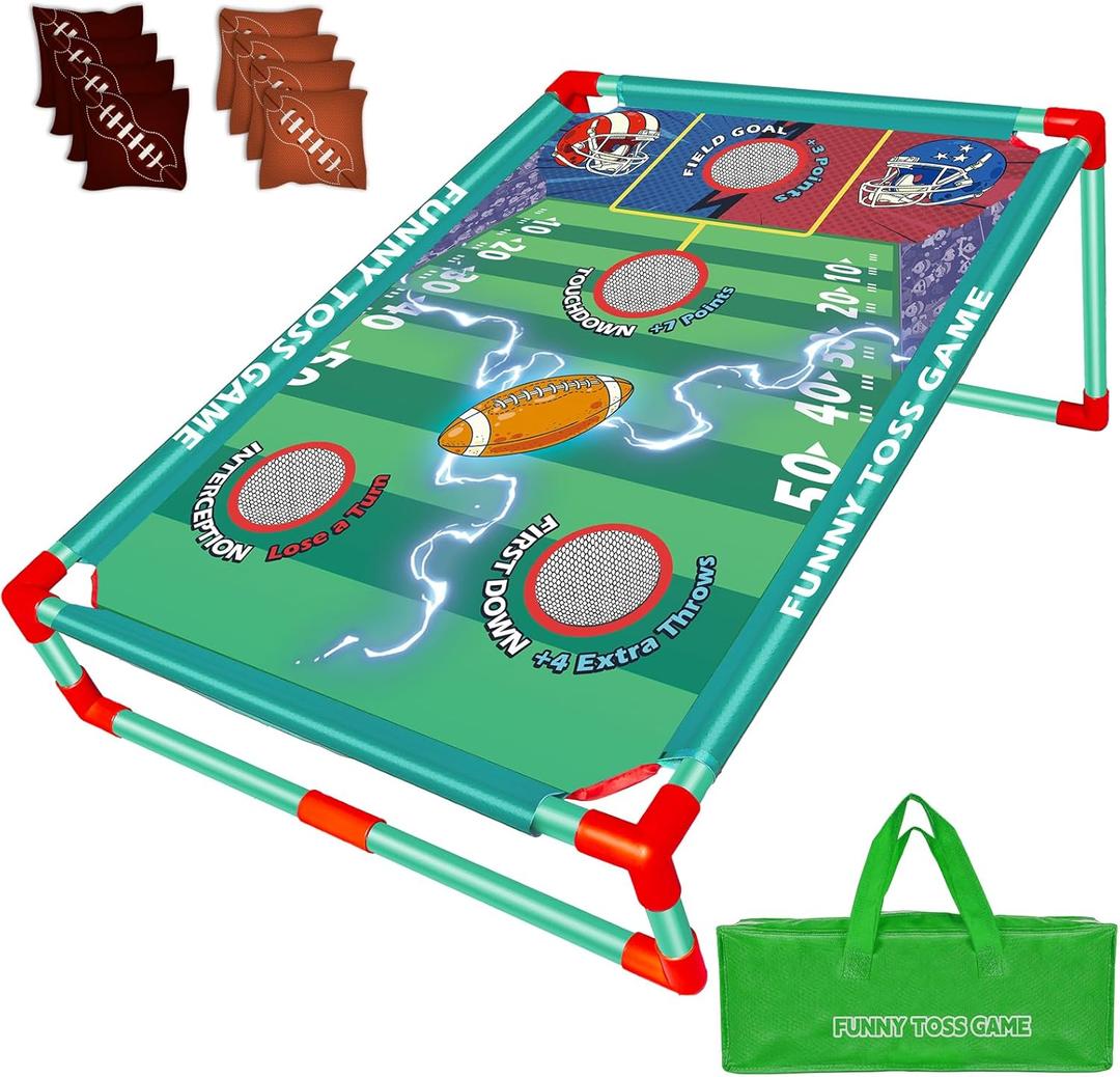 Bean Bag Toss Game for Kids, Outdoor Game for Kids, Family Party Game Birthday Christmas Outdoor Activities (Green)