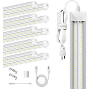 8' Led Shop Lights,Super Bright 19500LM 100W 5000K 8FT Led Shop Light, Linkable 8FT Garage Ceiling Lights for Garage Ceiling Workshop Warehouse