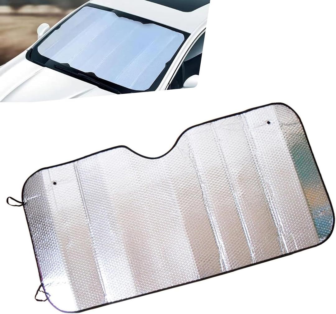 1 PC Car Front Windshield Sunshade, Foldable Sun Cover, Car Bubble Cover, Cars Sunshield Accessories, Universal for Most Cars (Silver #51.18" x 23.62") 1 PC Car Front Windshield Sunshade, Foldable Sun Cover, Car Bubble Cover, Cars Sunshield Accessories, Universal for Most Cars (Silver #51.18" x 23.62")