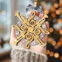 2 x Trumpet Ornament 2025, Musical Christmas Decor, Wooden Ornaments for Christmas Decorations, Trumpet Ornaments Gifts for Players, Men, Teen Boys, Girls