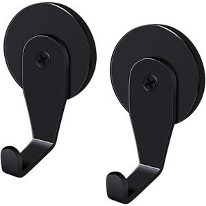 Magnetic Wreath Hanger (Black Matte, Set of 2 Magnets) Heavy Duty Magnet Hook Holds up to 11lbs for Metal Doors/Surfaces for Metal Front Door and Christmas Decor