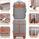 Lumesner 5 Piece Luggage Sets with Travel Backpack, 20" Carry On Hardside Spinner Suitcases, TSA Lock, Durable PC (Grey, 5 piece set (20inch))