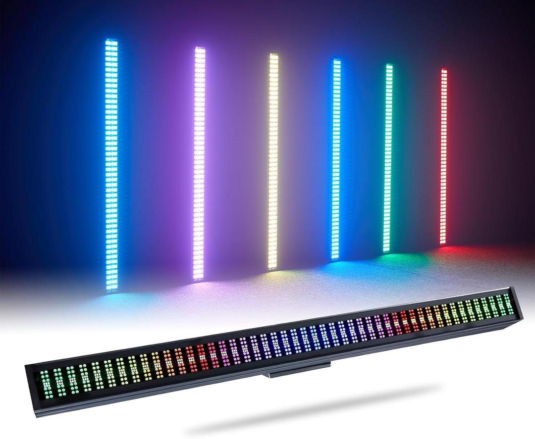 LED Stage Wash Light Bar - Stage Lights Bar 200W RGB DJ Light 192 Partition Pixels 760 LED Strobe Light DMX Sound Chasing Wash for Parties Club Disco Events Wedding Church