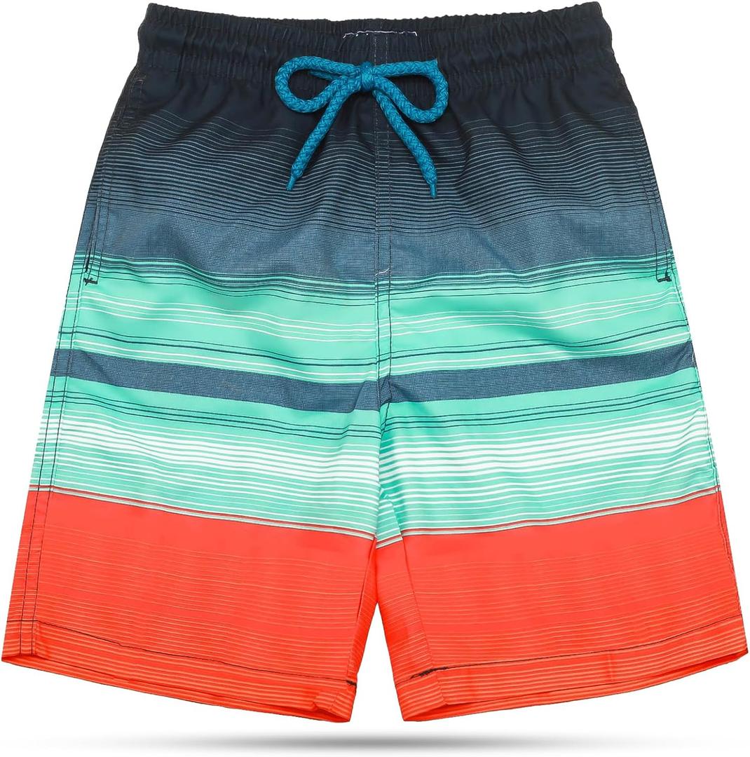 KAILUA SURF Boys' Swim Trunks Quick Dry Board Shorts with Mesh Liner (7 Years, E29)