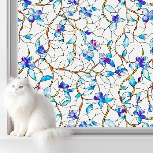 SOMWISE Frosted Glass Window Film, Heat Insulation, UV Block, Anti-Glare, One Way Privacy Tint, Static Cling for Home Bathroom Door, Renter Friendly, Day & Night Privacy
