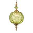 TLOLGT Antique Green Pendant Light Fixtures Vintage Kitchen Lighting Delicate Decorative Pattern 6.3 inches Glass Ceiling Pendant Lighting for Kitchen Island Dining Room with Original Vintage Design