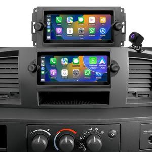 Radio Upgrade for Dodge Ram 1500/2500/3500 2006-2008, Jeep Compass Patriot 2007-2008, Grand Cherokee 2005-2007, Chrysler 300/300c 2005-2007, Wireless CarPlay Android 6.86" Stereo Back Camera WiFi GPS