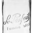 Le Parfait Familia Wiss Terrine Wide Mouth French Glass Container w/Airtight 2-Piece System Gold Lids | Ideal for Canning, Food Storage, Meal Prep, Cake Jar & DIY Crafts | 32oz Quart (Single Jar) 1L