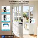 Veise VE07-L Fingerprint App Control Smart Locks with Heavy-Duty Zinc Alloy Handles, Keyless Entry for Front Door, Digital Electronic Touchscreen, Auto Lock, Waterproof, Easy Install, Matte Black