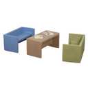 Children's Factory 3-in-1 Adapta-Benches for Kids, Flexible Seating Classroom Furniture, Pack of 3 Kids Chair Set (Woodland)