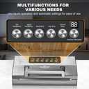 Precision Food Vacuum Sealer Machine, POWOT Fully Automatic Vacuum Sealing System, Commercial Food Vacuum Saver Pro, Double Heat Seal, Easy-Lock Handle, Built-in Cutter&Bag Storage, Hose&Bag Rolls