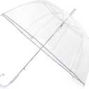 G4Free 52 inch Clear Bubble Umbrella, Large Canopy Transparent Dome Coverage Stick Umbrella, J Hook Handle European Style for Weddings,Prom,Graduation and Outdoor Events
