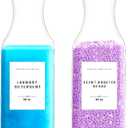 Laundry Detergent Dispenser Bottle 54oz with Waterproof Label for Laundry Detergent Soap Fabric Softener Scent Booster Beads, Sturdy PET Plastic Bottle, 2 Pack White