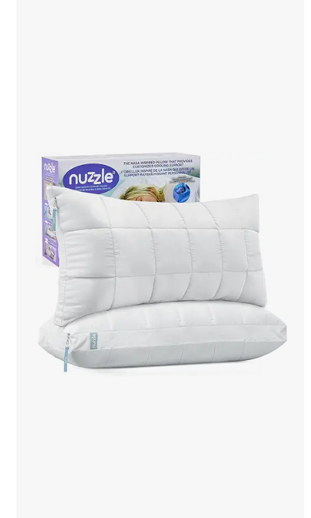 Nuzzle Cooling Adjustable Pillow for Side Sleepers, Luxury Standard Size Bed Pillow Hotel Collection  Best Adjust Height Soft Firm Pillow for Back, Stomach or Side Sleepers  Home Gifts