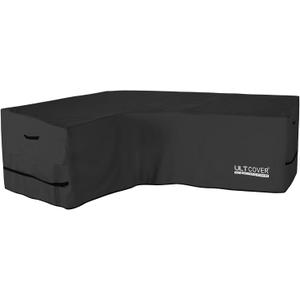 ULTCOVER Patio L-Shaped Left Facing Sofa Cover Waterproof for 4-Seater Outdoor Sectional Furniture Couch 58W (Left Side) x 85W (Back Length), Black