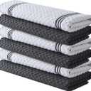 Infinitee Xclusives 100% Cotton Kitchen Towels - 15x25 Inch Ultra Soft Tea Towel, Super Absorbent Terry Dish Towels for Kitchen Linens |Grey|