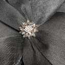 Kgromfy Women's Wide Brim Fascinator Hat Tea Party Headband Large Vintage Church Hat Lady Headwear for Derby Wedding Cocktail