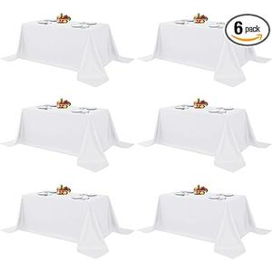 Fitable Cloth Tablecloth 6 PCS 90x156in White