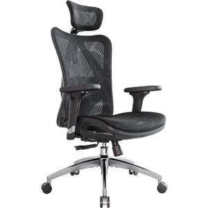 SIHOO M57 Ergonomic Office Chair with 3 Way Armrests Lumbar Support and Adjustable Headrest High Back with Tilt Function (Black)
