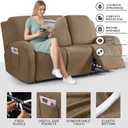 Timeles Recliner Covers for 3 Seater Reclining Sofa Slipcover Furniture Protector for Dogs and Pets Stretch Soft Washable (Three-Seater, Light Brown)