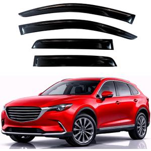 KPY Rain Guards Fit for 2016-2023 Mazda CX-9, Out-Channel Window Visors Vent Wind Deflectors 4PC, Car Accessories for 16-23 Mazda CX9
