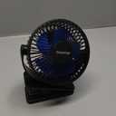 Gaiatop Portable Clip on Fan Battery Operated, Small Powerful 3 Speed Quiet 360 Rotate, USB Rechargeable Mini Personal Cooling Fan for Desk Table Home Office Stroller Camping Women Gifts Black Blue