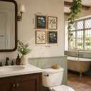 Framed Botanical Wall Art for Bathroom, 4 Pcs, 8x10 Inch