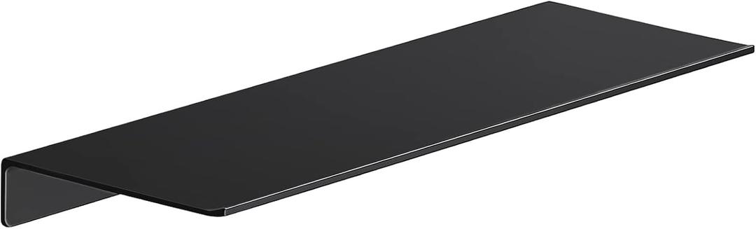 Danpoo Metal Wall Shelf, Black Floating Shelf, Small Bathroom Shelf, 16" Display Shelves for Wall Storage