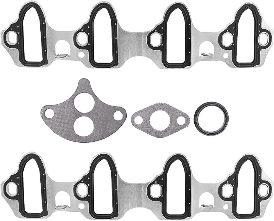 Intake Manifold Gasket Set for Engine, Intake Manifold Gasket Kit Sealing Replace MS98016T 89060413 for Silverado Cadillac Escalade Suburban GMC Yukon Tahoe 4.8L 5.3L 6.0L 6.2L 2Pcs