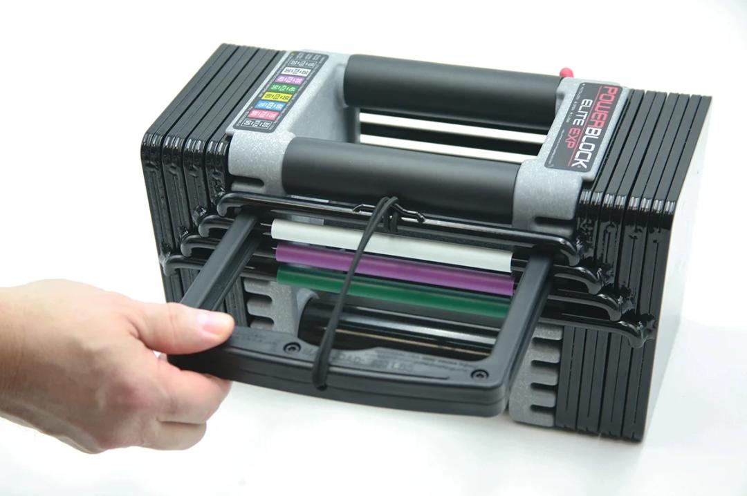 PowerBlock Elite EXP Adjustable Dumbbell, Sold in Pairs, Stage 1, 5-50 lb. Dumbbell, Durable Steel Build, Innovative Workout Equipment, All-in-One Dumbbells, Expandable with Expansion Kits