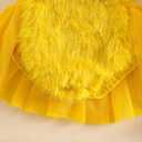 Guodeunh Baby Girl Halloween Costumes Chicken Embroidery Romper Bodysuit Furry Infant Toddler Chick Cosplay Outfit Leg Warmers (Chicken, 6-12 Months)