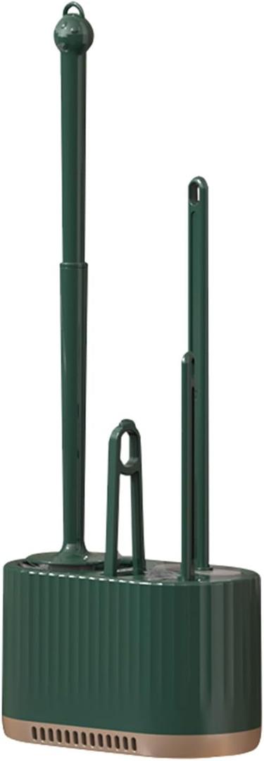 Basaza Toilet Brush and Holder Set Toilet Bowl Cleaning Brush and Holder for Bathroom 4 in 1 Dark Green Toilet Bowl Cleaner Brushes & Holders Bathroom Accessories Floor Standing or Wall Mounted