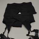 BZB Women's Booty Shorts with Garters High Waisted Biker Hot Pants Gym Cheeky Garter Running Shorts (Black)