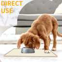 Ptlom Silicone Pet Placemat for Dog and Cat, Waterproof Non-Slip Pet Feeding Bowl Mats for Food and Water, Small Medium Large Tray Mat Prevent Residues from Spilling to Floor, Beige, 18" x 12"