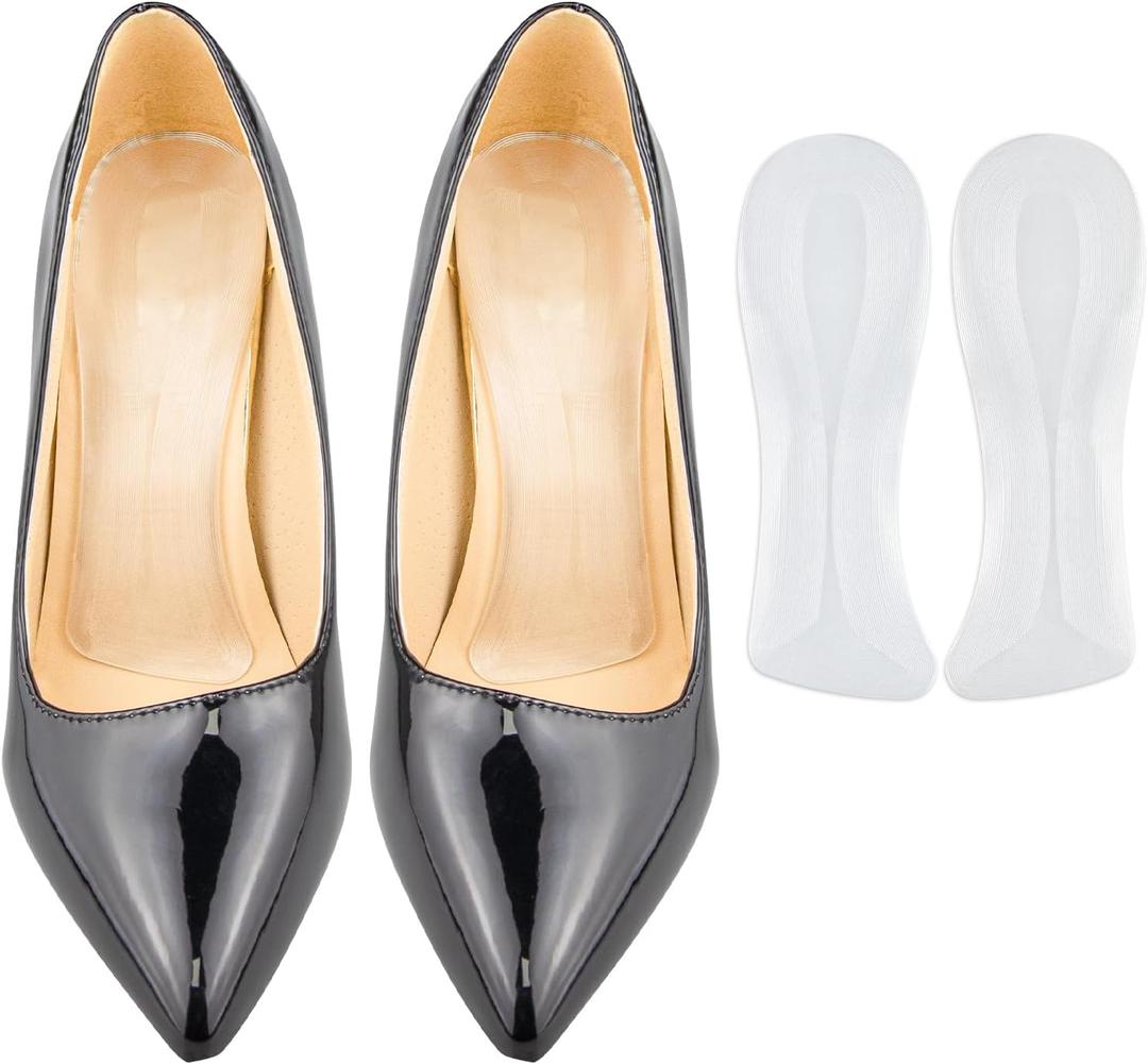 SOPROM Gel Weight Shifting Insoles for High Heels, Invisible Inserts Pads for Women Comfort, Foot Pain Relief, Extend Wear Time (Medium (for US 8-9.5 Women Shoes))