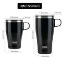 TYESO Coffee Mug,Insulated Tumbler with Lid,Vacuum Insulated Mug Double Wall Stainless Steel Office Tumbler Cup (Black, 13 oz)