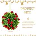 WILLBOND 2 Pieces Christmas Mistletoe Hanging Ornaments 5 Inches Mistletoe Kissing Ball Artificial Door Decor Pendants Green Leaves Red Berries Ornament Ball for Christmas Home and Party Supplies