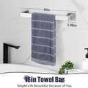 Bathroom Hardware Set Brushed Nickel 5-Pieces Bathroom Towel Rack SUS304 Stainless Steel Bath Towel Bar Set, Towel Racks Wall Mounted.
