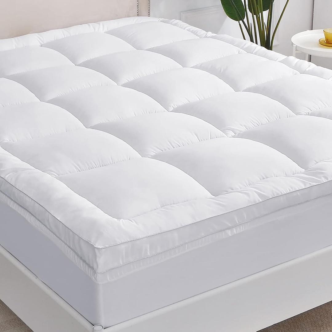 YUGYVOB Queen Mattress Topper Extra Thick, Cooling, and Breathable Mattress Pad 8-21" Deep Pocket Soft Down Alternative Fill