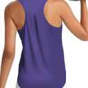 2 x Women's Workout Tank Tops Woman Sleeveless Loose Fit Gym Tops Athletic Shirts Racerback Quick Dry UPF 50+ (Purple, L)