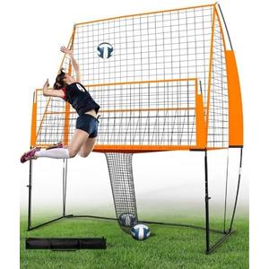 Amazon.com : Portable Volleyball Training Equipment Net System, Volleyball Practice Net with Carrying Bag, Height Adjustable for Backyard Indoor Outdoor Hitting Serving Practice : Sports & Outdoors