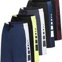 Real Essentials Men’s 5 Pack: 9" Dry-Fit Shorts – Athletic Gym, Workout, Basketball, Running, Casual Lounge Active Pockets Multicolor 3XL