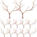 HOMSFOU 12pcs Artificial Antler Shaped Tree Branches Light Brown Plastic Twigs for DIY Crafts Floral Arrangements Headband Decorations Wedding Decor