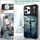 CARLOCA for iPhone 17 Pro Max Compatible with Magsafe Case Design for Girl Boy Shockproof Magnetic Charge Hard PC Back Case Esthetics Pattern Dark Sky Clouds Large Cross Jesus