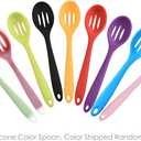 4 Pieces Silicone Slotted Spoons,Nonstick Mixing Serving Spoons for Kitchen Cooking Bake Stir Draining Tool