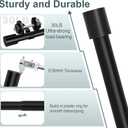 Black Curtain Rods for Windows 66 to 120 Inch(5.5-10ft),1 Inch Diameter Heavy Duty Curtain Rods,Modern Adjustable Curtain Rod,Cylindrical End Cap Drapery Rods,Window Curtains Rod 36-120",Matte Black