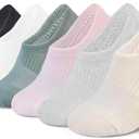 Marchare Women No Show Socks Low Cut Invisible Cushioned Socks 8-11 Ankle Athletic Sock For Women With Grips Mix (6 Pack)