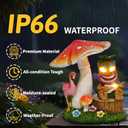 Solar Tiki Outdoor Statues: 8.3'' Funny Tiki Bar Decor with Solar Light Outside Decoration for Lawn Yard Patio Garden Gifts for Housewarming (Mushrooms)